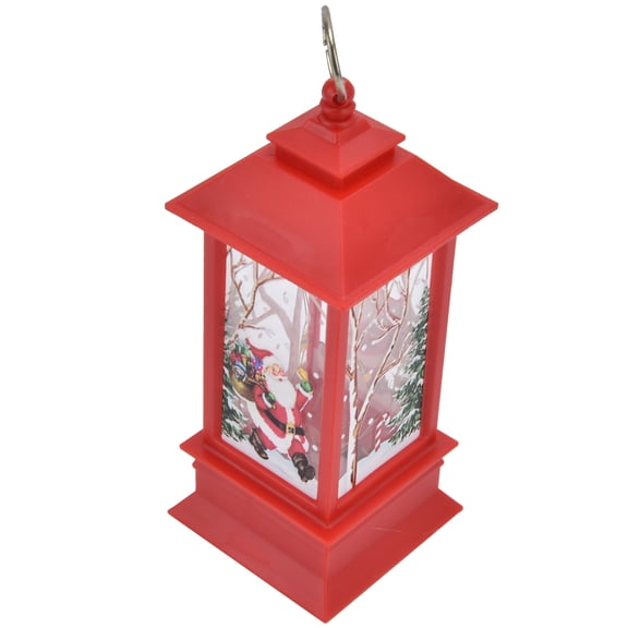 Riousery Christmas Decorative Hanging Lantern Portable Santa Claus LED Lamp Home Decoration Red