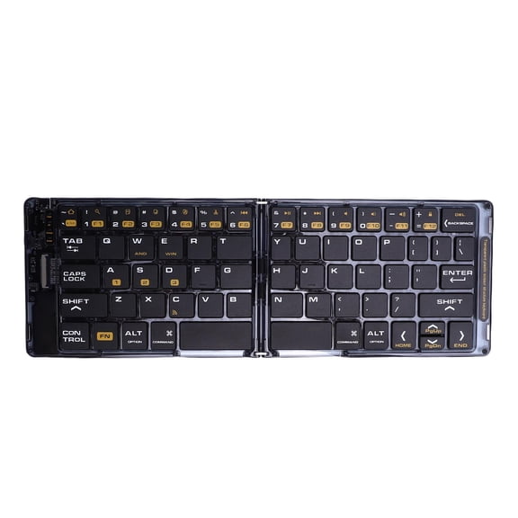 Riousery Clear Foldable Bluetooth Wireless Keyboard for iOS, Android, Windows - Portable Rechargeable Multi-Device Standard Keyboards (11.79 inches / 29.95 cm)