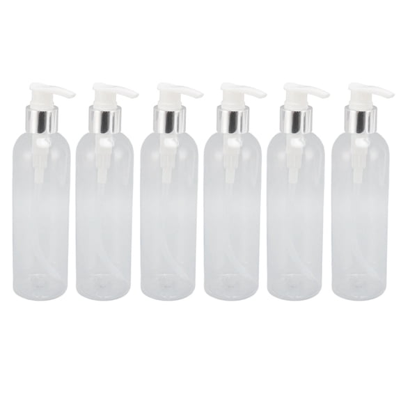 Riousery Clear Plastic Pump Bottle Dispenser, Refillable Massage Oil Container for Shampoo & Lotion, 8 oz / 236 ml