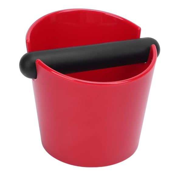 Riousery Coffee Knock Box Splashing Proof Anti Slip Bottom Shock Absorption Grounds Bin with Bar for Espresso Machine, Red (5.12 inches / 13 cm)