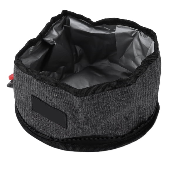 Riousery Collapsible Dog Travel Bowl Foldable Lightweight Water and Food Dish with Zipper for Pets Hiking Climbing Outdoor Walking Training, Portable Oxford Cloth Pet Feeder, 8.27 inches / 21 cm