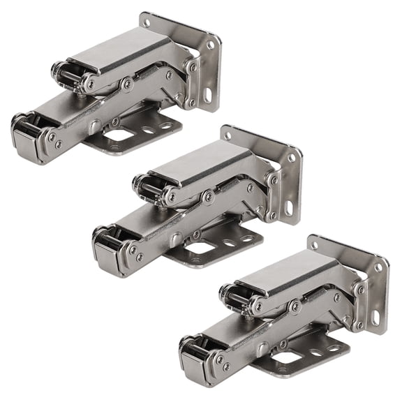 Riousery Concealed Cabinet Door Hinges 165-180 Degree Adjustable Heavy Duty Hardware for Kitchen Furniture Free Drilling Thick Panel (3 Sets) - 7.87 inches / 20 cm Length