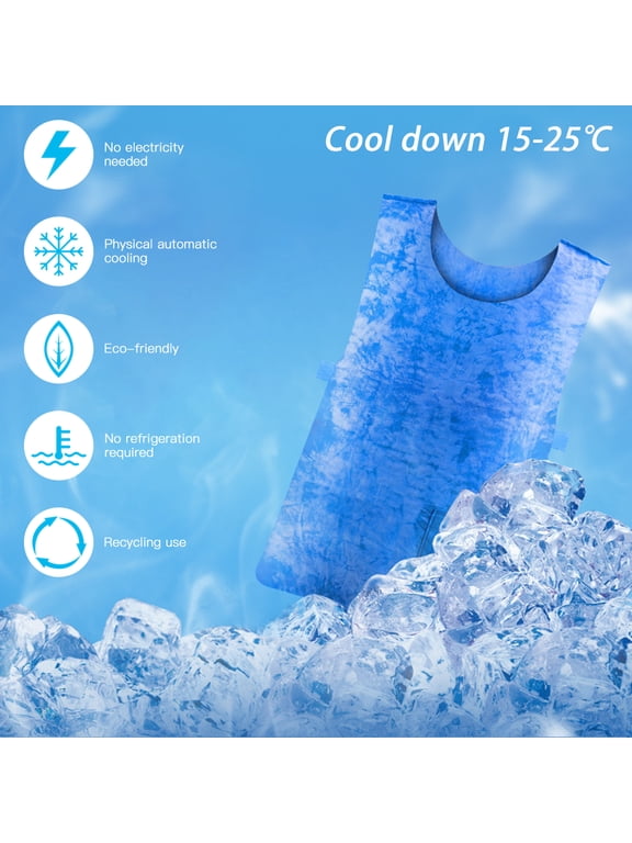 Cooling Vest Summer Clothes No Refrigeration Required Ice Vest Adjustable Cold Pack Sport Vest Body Cooling for Working Running Cycle Blue