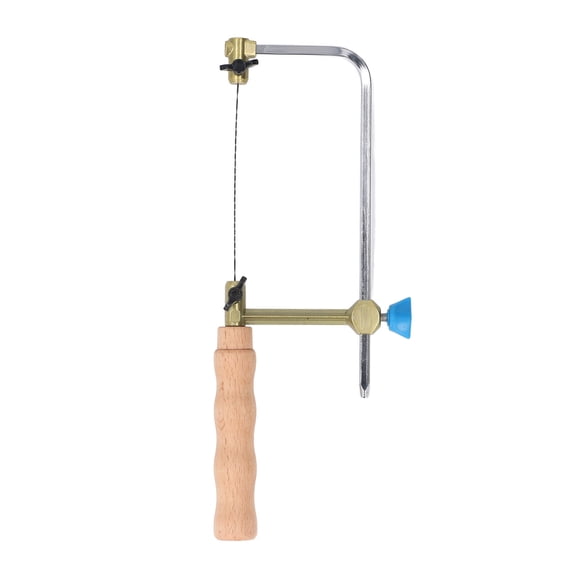 Riousery Coping Saw Forged Steel Frame Log Handle U Shape Fret Cutter Saw with 8 Blades for Woodworking