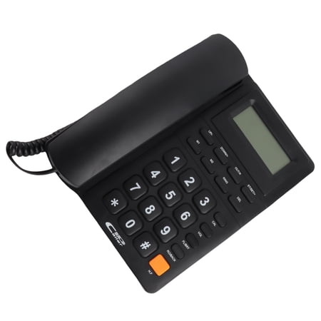 Riousery Corded Landline Phone Multifunction Caller ID Display Speed Dial Last Number Redial Desktop Telephone for Home Office Black