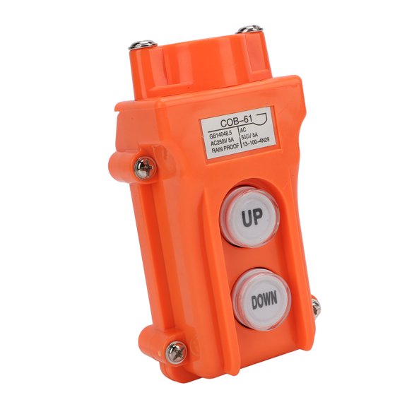 Riousery Crane Controller AC250V AC500V 5A Easy To Use Rainproof Small UP Down Hoist Push Button Switch Lifting Hoists Control Station for Commercial Heavy-Duty Applications