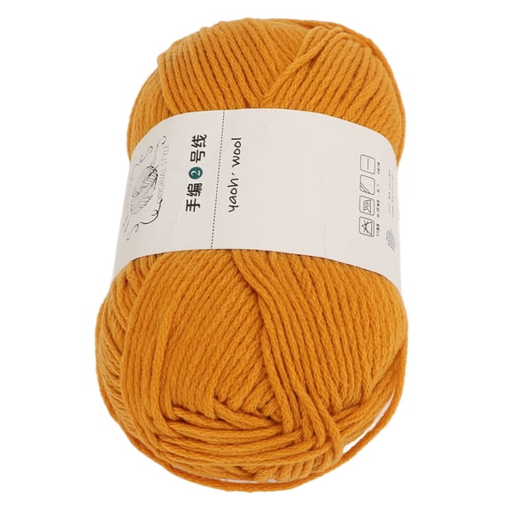 Riousery Crochet Yarn 6 Strands Autumn Yellow Medium Thick Breathable DIY Hand Made Wool Cotton Knitting Yarn for Scarf Hat Coat[cite: 1]