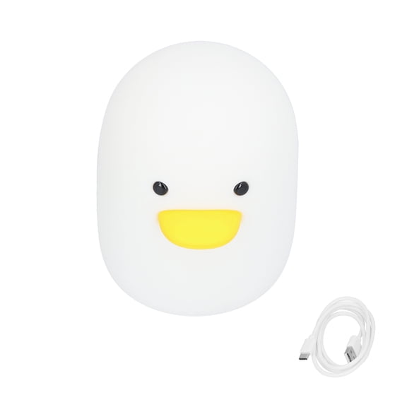 Riousery Cute Duck Night Light Silicone USB Rechargeable Bedside Lamp for Children Toddlers Timing Nursery Room Decor Warm White 2800K Sleep Companion (5.1 x 3.1 x 4.7 inches / 13 x 8 x 12 cm)