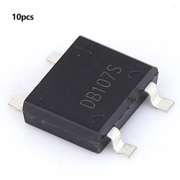 Riousery DB107S Rectifier Bridge 1A 1000V Electronic Diodes Component Square Rectifier Bridge Full Current Voltage, 10 Count Pack (5.00 x 5.00 x 2.00 inches / 12.7 x 12.7 x 5.1 cm)