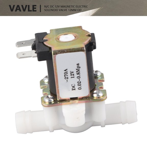 Riousery DC 12V Plastic Electromagnetic Valve Normally Closed Water Inlet Flow Switch OD 12mm 0.47 inches