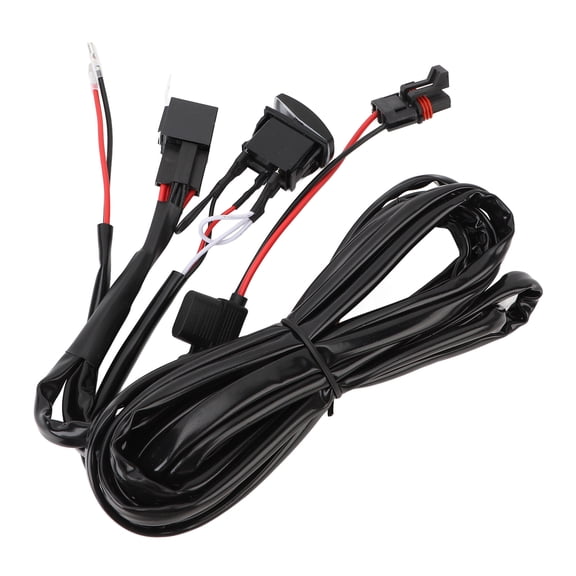 Riousery DC 12V UTV LED Light Bar Wiring Harness Kit 300W 14AWG 1 Lead Plug and Play Setup Compatible with UTV Pulse Bus Bar Heavy Duty Electrical Connector Cable Replacement Parts (11.4 inches)