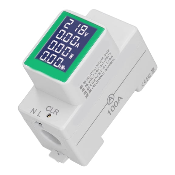 Riousery DIN Rail Meter Digital Voltmeter Ammeter Power Energy Monitor Multimeter Tester AC50-300V[cite: 1]