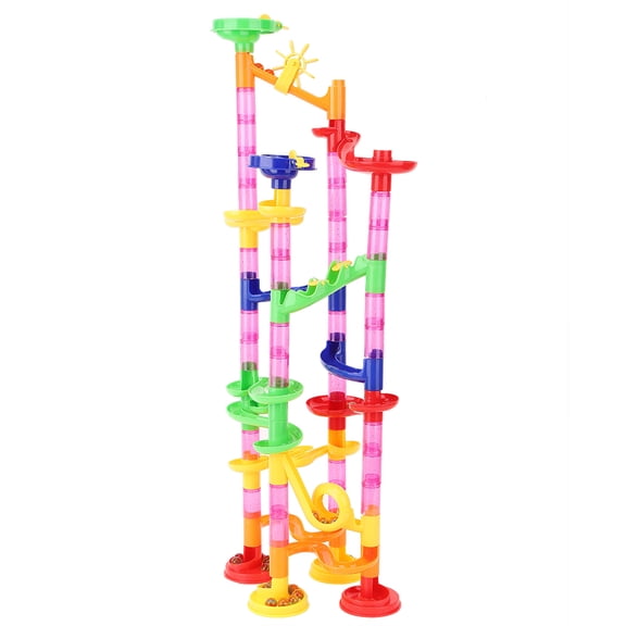 Riousery DIY Assemble Marble Race Run Maze Track Blocks Educational Toys Set, 80 Pieces (11.81 inches / 30 cm)