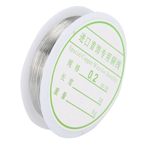 Riousery DIY Beads String Jewelry Accessories Nail Art Manicure Metal Copper Wire Thread for Handcrafts Decoration Making, Multipurpose Flexible Crafting Wire Roll (Silver, 2.75 inches / 7 cm)