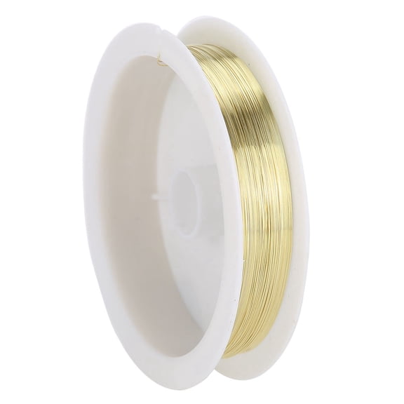 Riousery DIY Beads String Jewelry Accessories Nail Art Manicure Metal Copper Wire Thread for Handcrafts Decoration Making, Multipurpose Flexible Crafting Wire Roll (Gold, 2.75 inches / 7 cm)