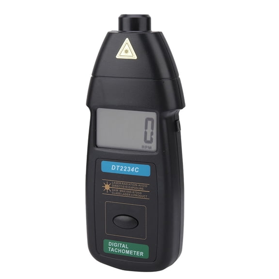 Riousery DT2234C Handheld Digital Laser Tachometer, 2.5 to 99999 RPM Non Contact Speed Meter Gauge with LCD Display, Distance 50-500mm, RPM Meter for Auto Motor Engine Vehicle, Black (8.27 in/21 cm)