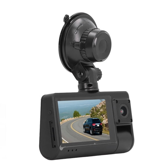 Riousery Dash Cam for Car Triple Lens Rotatable 1080P Dashboard Camera 3.0 Inch IPS Screen Night Vision Motion Detection 24H Parking Mode