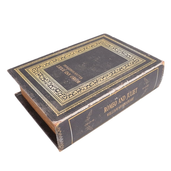 Riousery Decorative Book Box Wood Leather European Vintage Book Shape Storage Box Faux Antique Book Box for Home Hotel Office, 9.45 inches / 24 cm