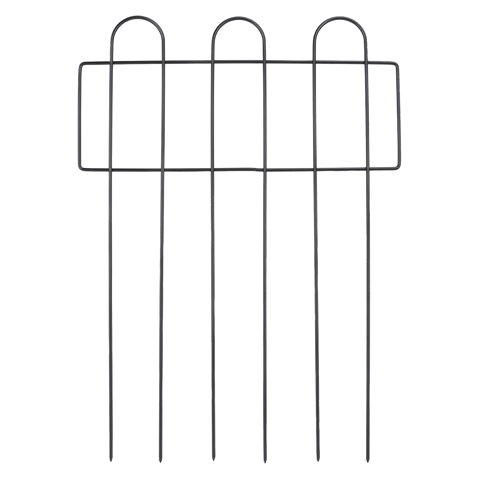 Riousery Decorative Garden Fence Iron Metal Wire Animal Barrier for Outdoor Flower Bed Edging 10 Pcs