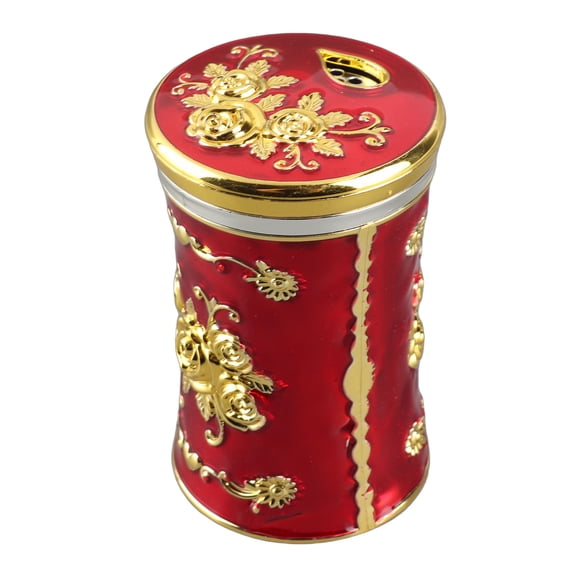 Riousery Decorative Retro Toothpick Holder Portable Vintage Style Toothpicks Storage Organizer for Kitchen Home Hotel Elegant Gold Red Dining Decor (3.54 inches / 9.0 cm length) Unique Gift Box