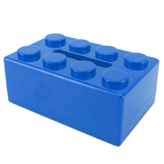 Riousery Decorative Tissue Box Cover Spring Loaded Ample Capacity Stylish Holder for Napkin Facial Tissue Building Block Desktop Organizer Blue 7.87 inches / 20 cm