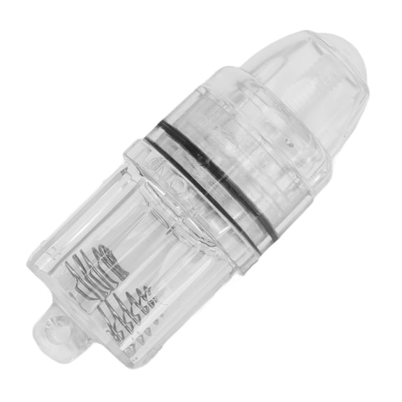 Riousery Deep Drop Fishing Light Transparent Plastic AA Battery Powered LED Underwater Fish Lure Flasher for Trolling Sea Freshwater Fishing Trips, White Target Catch Success (4.33 inches / 11 cm)