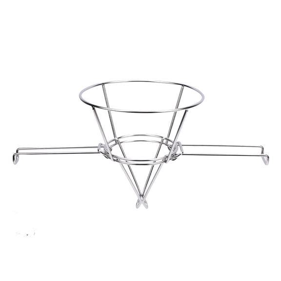Riousery Deep Fryer Oil Filter Stand 9.3 Inches / 23.6 cm 304 Stainless Steel Fryer Cone Holder Rack Kitchen Accessory with Folding Arm for Commercial and Home Use
