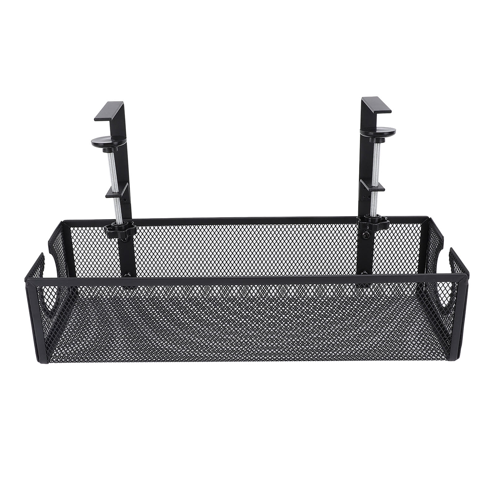 Riousery Under Desk Cable Management Tray, Carbon Steel Cord Organizer Basket for Study Office, Includes Ties & Mounting Hardware, Black, 13.77 inches / 35 cm