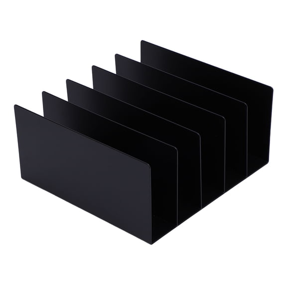 Riousery Desktop File Organizer 5 Compartment Iron Portable File Sorter Heavy Duty Metal Mail Holder for Home Office Work Study, Black (19x17x8 cm / 7.48x6.69x3.15 in)