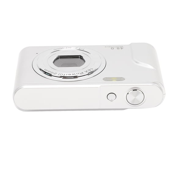 Riousery Digital Camera 1080P 48MP Autofocus 16x Digital Zoom 2.4 Inch / 6.1 cm Screen Rechargeable Compact Camera for Adult Beginner Silver