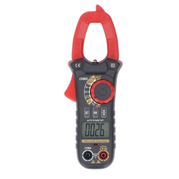 Riousery Digital Clamp Multimeter AC/DC 1000A High Accuracy Multifunctional Clamp Meter Capacitance Resistance Current Tester Voltage Measure with LCD Display 9.84 inches / 25 cm Length Black