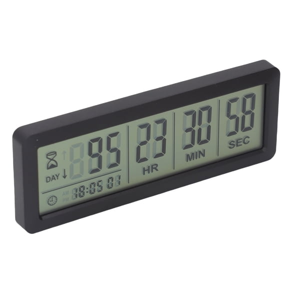 Riousery Digital Countdown Days Timer 999 Days Count Down Clock for Vacation Retirement Wedding Holiday Black (6.69 inches / 17.0 cm)
