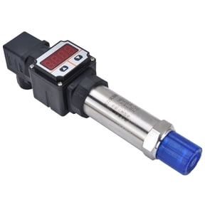 Riousery Digital Display Pressure Transmitter, Premium Stainless Steel PVC Engineering Plastic, 0-0.6 Mpa Range, 8.66 inches / 22 cm Compact Pressure Transducer Sender for Industrial Systems