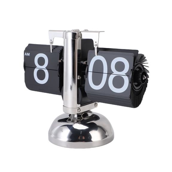 Riousery Digital Flip Down Clock Battery Powered Retro Design Auto Flip Table Clock for Home and Office, Mechanical Gear Desk Decor, 9.06 inches / 23 cm