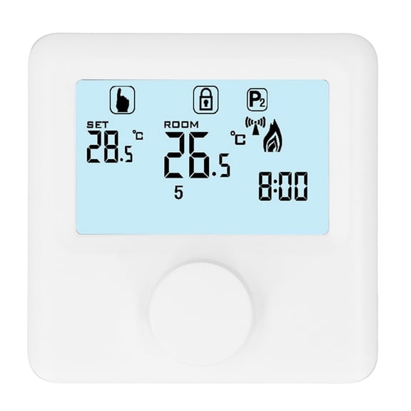 Riousery Digital Temperature Controller LCD Display Programmable Thermostat for Boiler White 30-230VDC