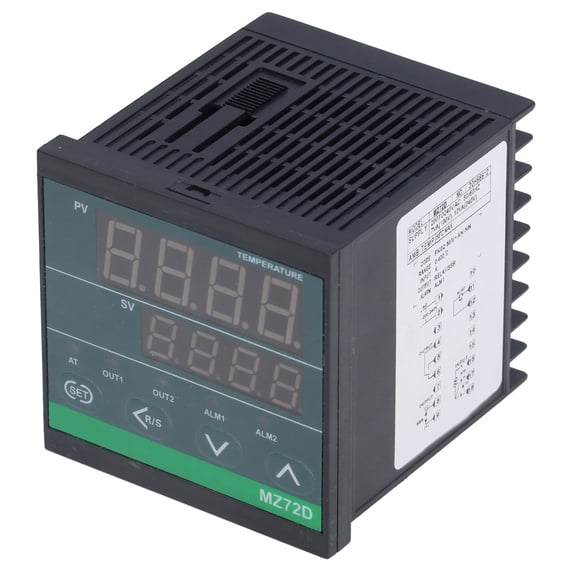 Riousery Digital Temperature Regulator Thermostat MZ72D SSR Relay 2 Output PID Controller 200-240V System for Home Heating and Cooling Management (4.33 inches / 11 cm Width)