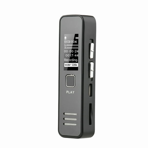 Riousery Digital Voice Recorder 32GB Supported Voice Recording Device 32-1536KBPS for Lecture Meeting Interview Business Talk Audio Recorder with Playback MP3 Music Player Earphone Black