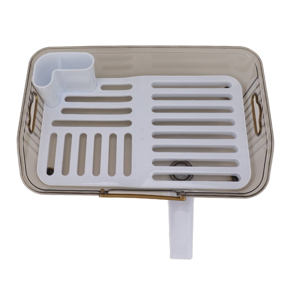 Riousery Dish Drying Rack Multifunctional PP Space Saving Clean Hygienic Drainer for Kitchen Sink, 17.72 inches / 45 cm