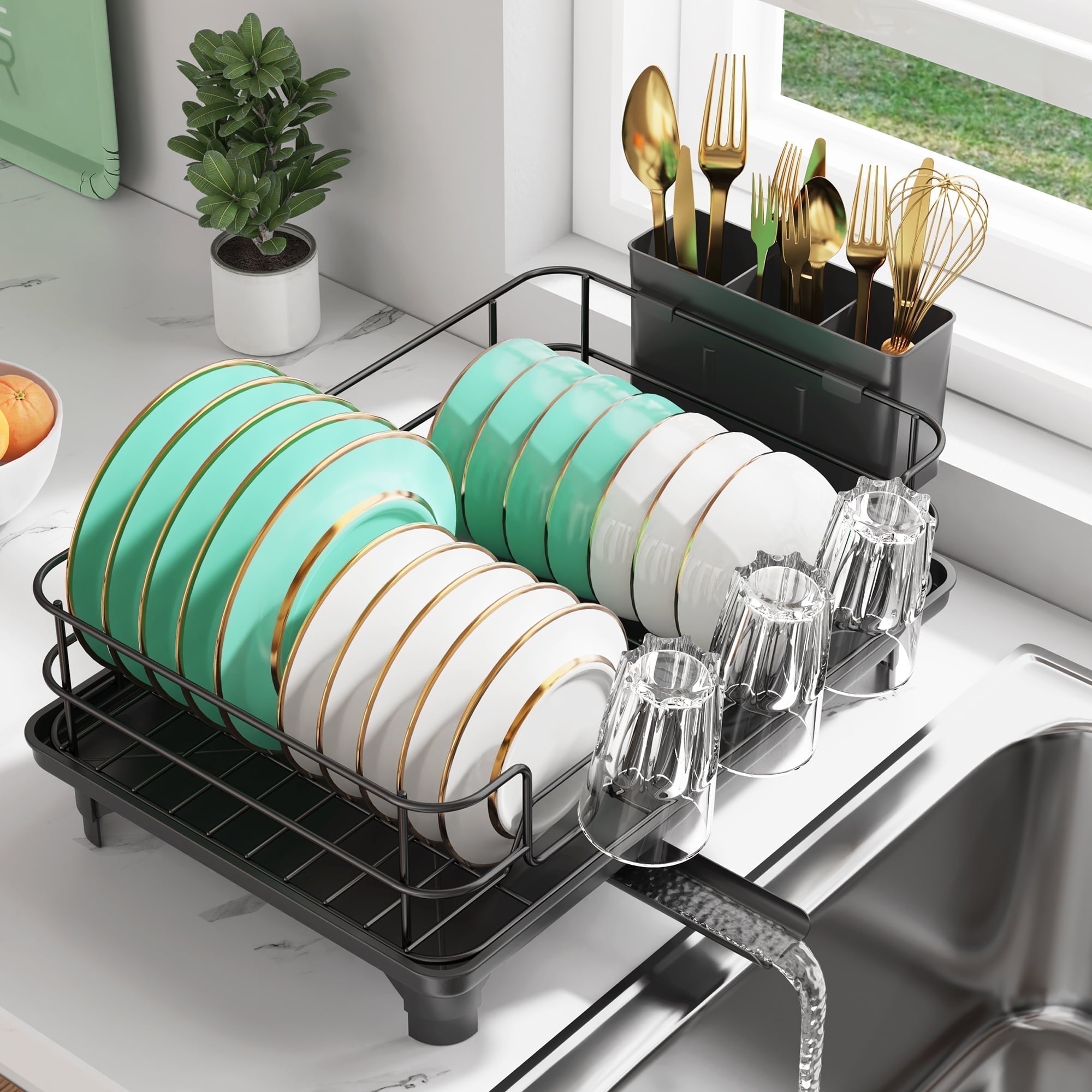 Riousery Dish Drying Rack for Kitchen Counter