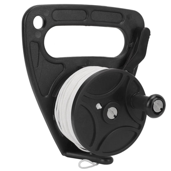 Riousery Diving Reels Dive Rope Spool Finger Reel Multi Purpose 46m / 150.9ft White Wire Black