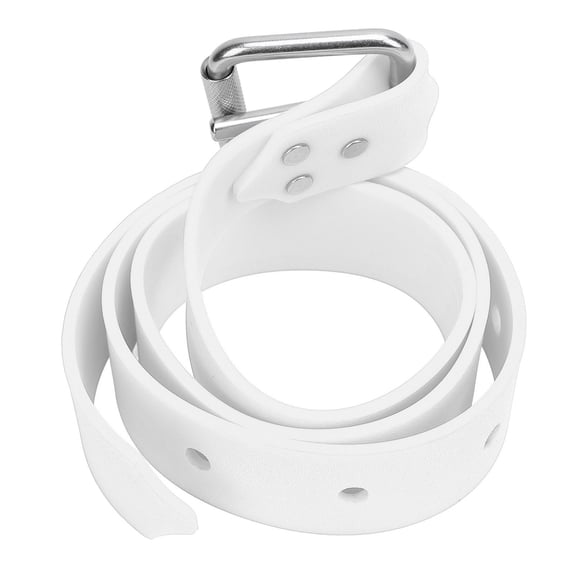 Riousery Diving Weight Belt Adjustable Silicone Freediving Belt with Quick Release Buckle for Scuba Diving Spearfishing White, 51.18 inches / 1.3 meters