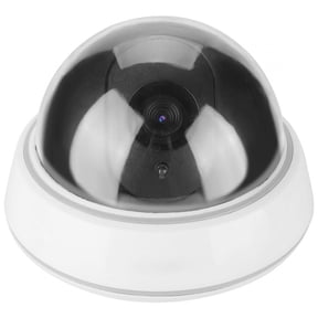 Riousery Dome Simulation Dummy Security Camera with Flashing Red LED Light, Mountable Fake Surveillance Decoy Monitor for Indoor and Outdoor Home Office Protection, Black