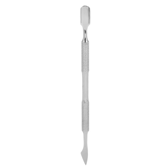 Riousery Double End Nail Pusher Stainless Steel Scraper Cuticle Peeler Dead Skin Removal Tool for Manicure Pedicure, Silver