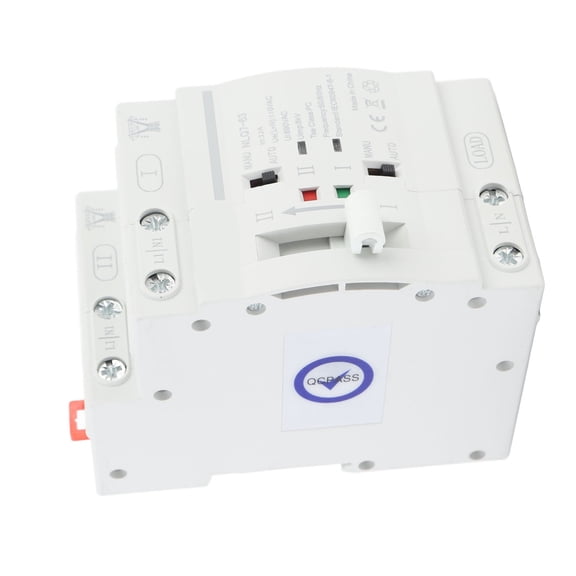 Riousery Double Power Automatic Transfer Switch 2P 32A Millisecond Switching ATS Generator Changeover Switch, 4.72 inches / 12 cm