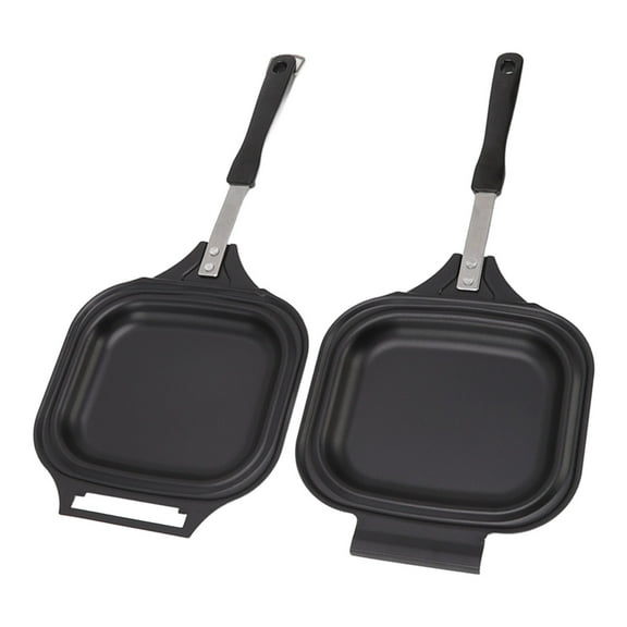 Riousery Double Sided Iron Frying Pan Nonstick Sandwich Maker Even Heating Pancake Skillet For Home Kitchen Breakfast Cooking Baking Mold Tool 14.57 Inches / 37 cm Black Finish