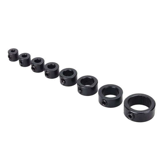 Riousery Drill Bit Locator Depth Stop Collars Ring Positioner 8 Pcs Set with Hex Wrench for Woodworking Accessories, 3-16mm High Carbon Steel Collar [cite: 14]