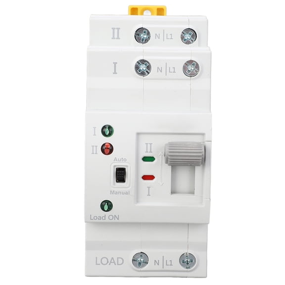 Riousery Dual Power Automatic Transfer Switch 2P 63A Millisecond Switching Electrical Circuit Controller ATS for Home Backup, 220V Rated Voltage, 5.12 inches / 13 cm Length