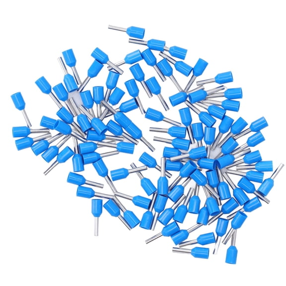 Riousery E1508 Pin Cord End Terminal 100pcs Wire Insulated Ferrule Crimp Terminals 1.5mm AWG 16 Copper PVC Heavy Duty Electrical Connector Blue (0.56 inches / 14.4 mm)