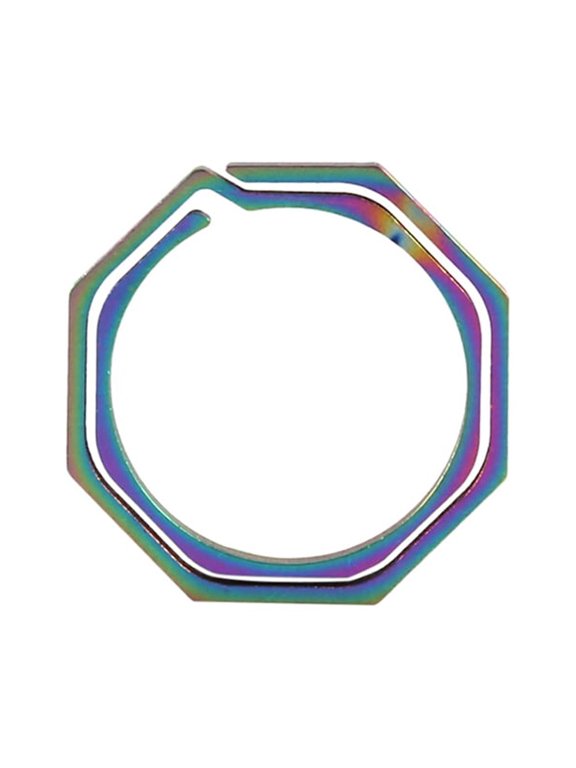 EDC Colorful Titanium Alloy Keyring Quickdraw Pocket Octagonal Ring Keychain for Outdoor Camping Hiking Mountaineering Essential Gear Easy Key Organizer Hanging Buckle