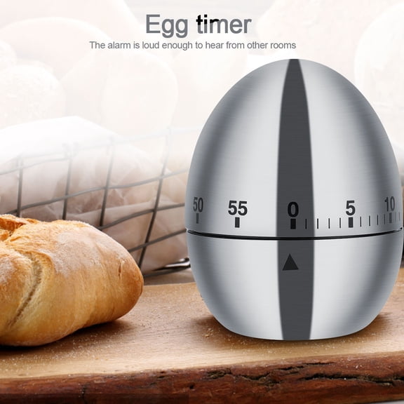 Riousery Egg Shape Alarm Timer 60 Minutes Mechanical Kitchen Clock Tool